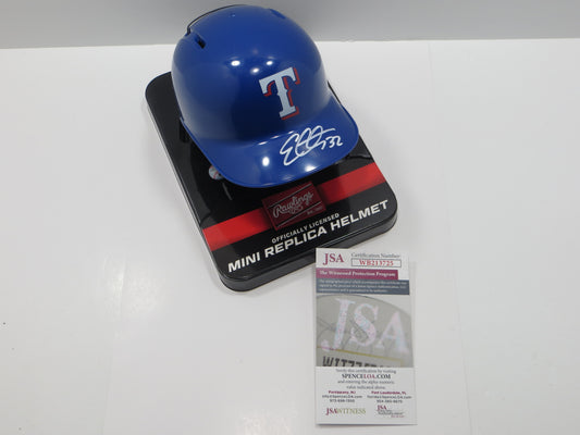 EVAN CARTER TEXAS RANGERS SIGNED Rawlings Mini Batting Helmet JSA COA