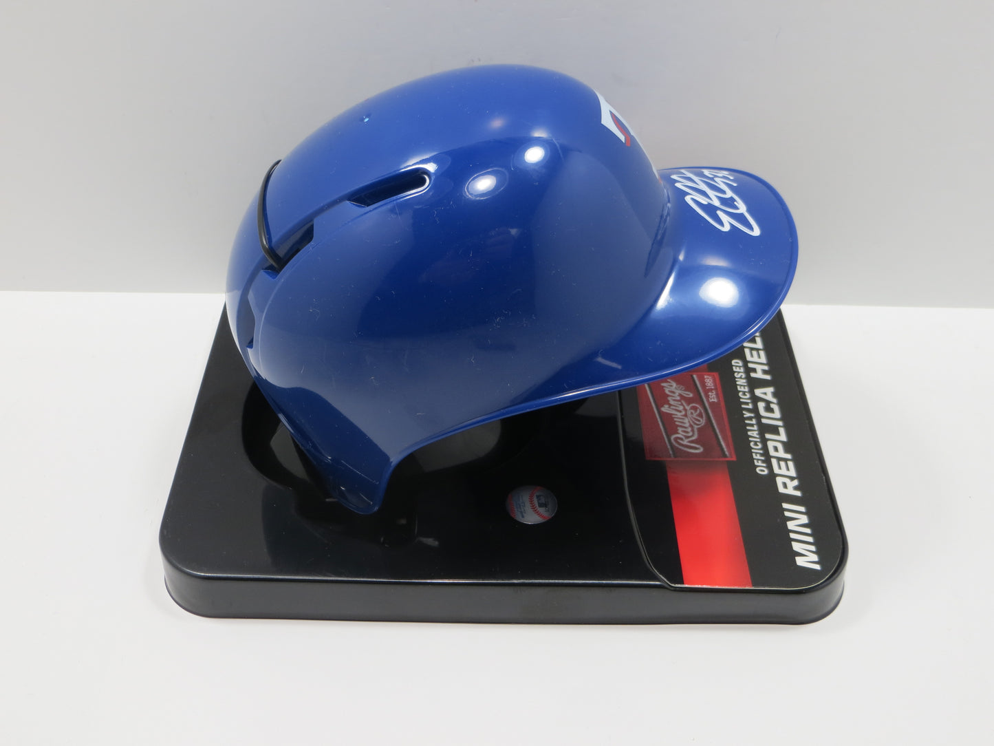 EVAN CARTER TEXAS RANGERS SIGNED Rawlings Mini Batting Helmet JSA COA