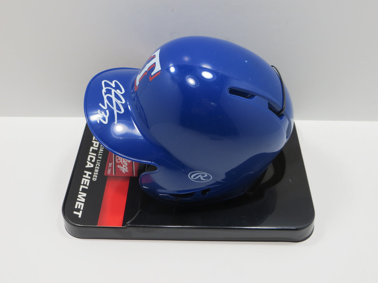 EVAN CARTER TEXAS RANGERS SIGNED Rawlings Mini Batting Helmet JSA COA