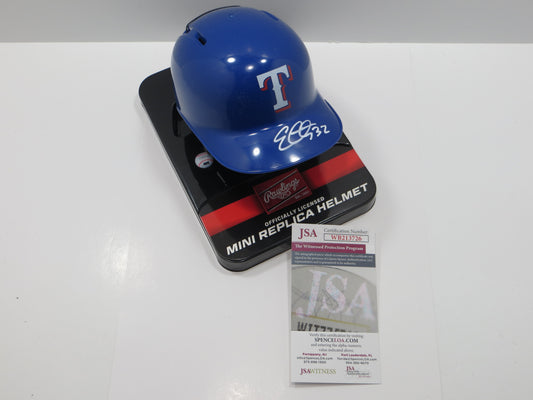 EVAN CARTER TEXAS RANGERS SIGNED Rawlings Mini Batting Helmet JSA COA