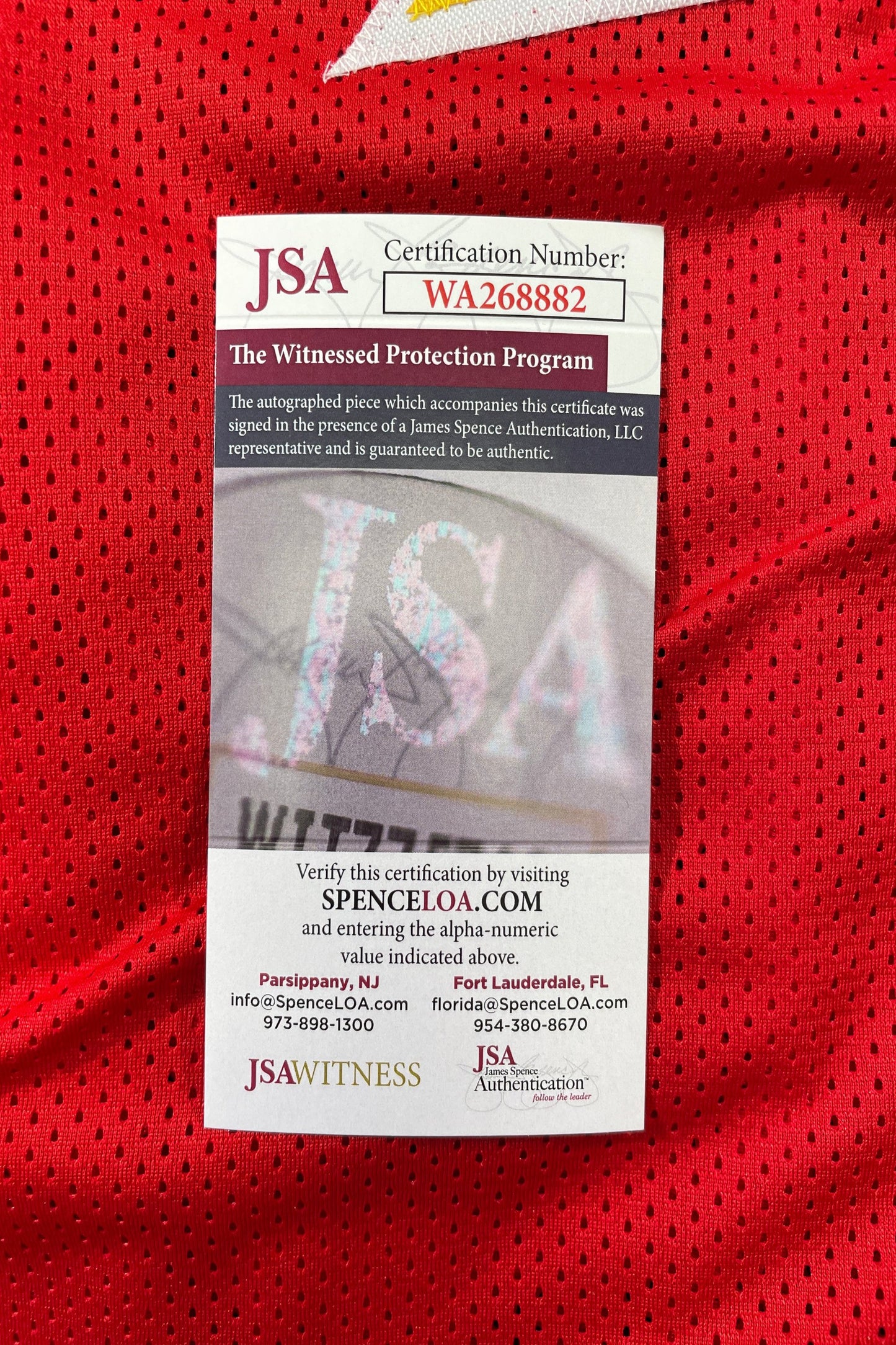 SPUD WEBB ATLANTA HAWKS SIGNED JERSEY w/Slam Dunk Champ 86 XL JSA COA