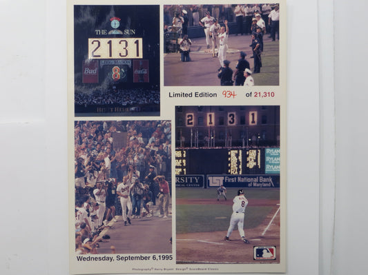 CAL RIPKEN JR. BALTIMORE ORIOLES 2131 LIMITED EDITION 8x10 Photo