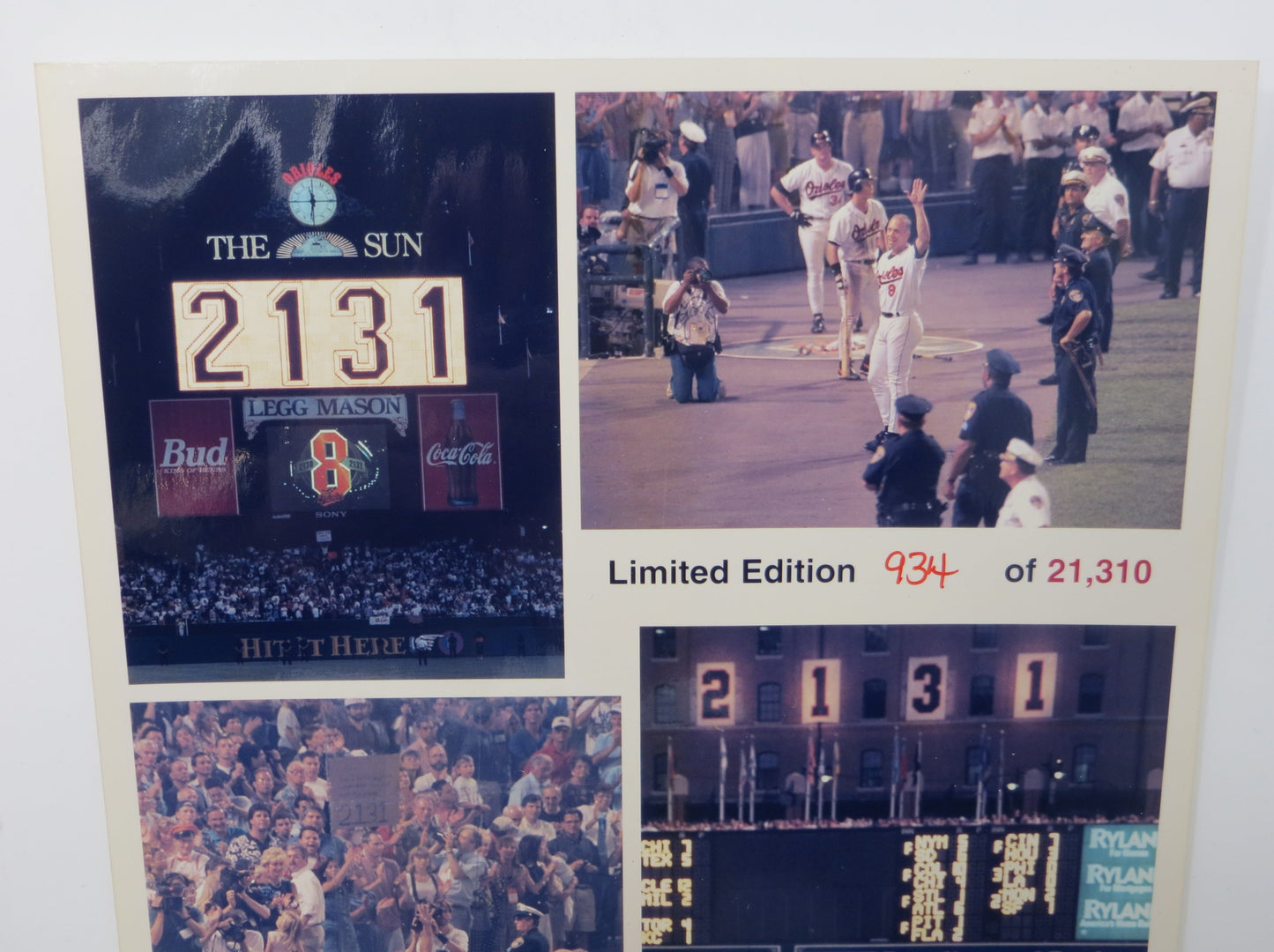 CAL RIPKEN JR. BALTIMORE ORIOLES 2131 LIMITED EDITION 8x10 Photo