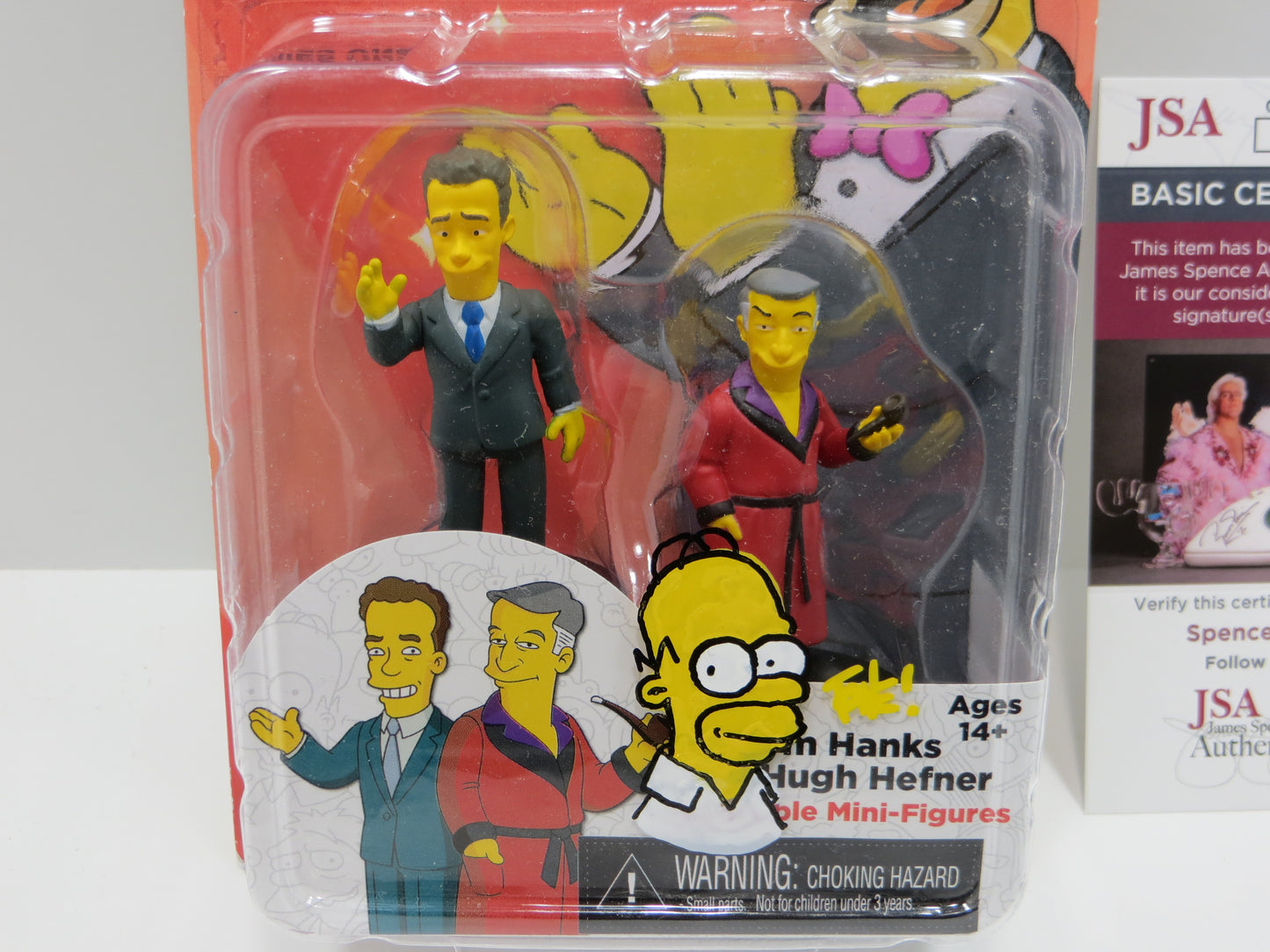 TONE RODRIGUEZ SIGNED SKETCHED Tom Hanks & Hugh Hefner SIMPSONS FIGURINE JSA