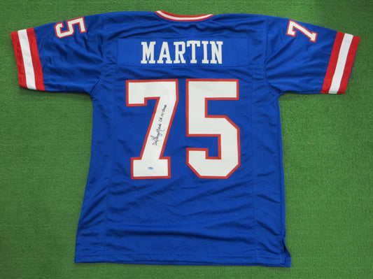 GEORGE MARTIN NEW YORK GIANTS SIGNED w/SB Champs Jersey HOLOGRAM