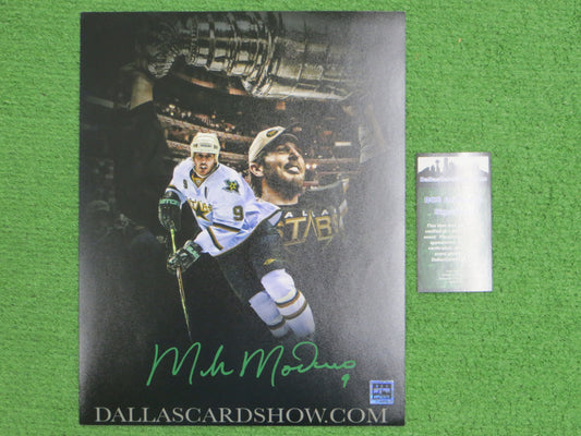 MIKE MODANO DALLAS STARS SIGNED 11x14 Photo Dallas Card Show Hologram
