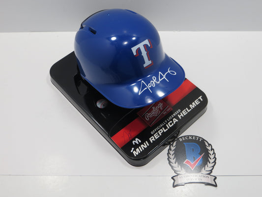 JOSH JUNG TEXAS RANGERS SIGNED Rawlings Mini Helmet BAS COA