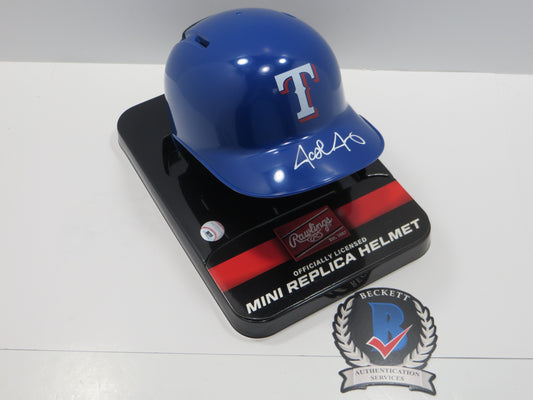 JOSH JUNG TEXAS RANGERS SIGNED Rawlings Mini Helmet BAS