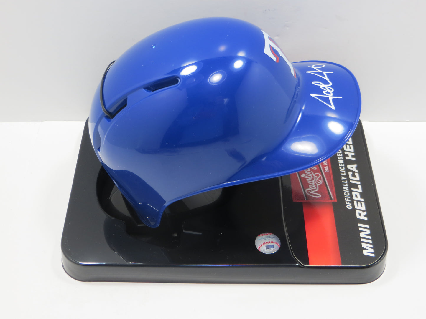 JOSH JUNG TEXAS RANGERS SIGNED Rawlings Mini Helmet BAS