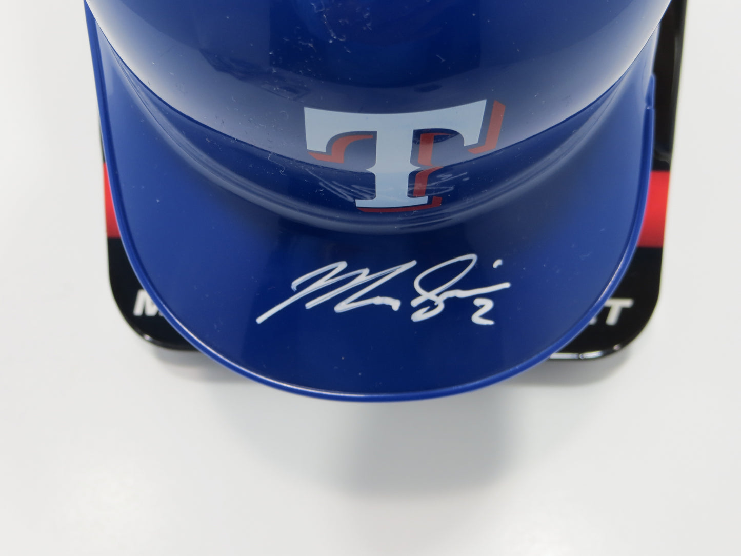 MARCUS SEMIEN TEXAS RANGERS SIGNED Mini Helmet BAS COA