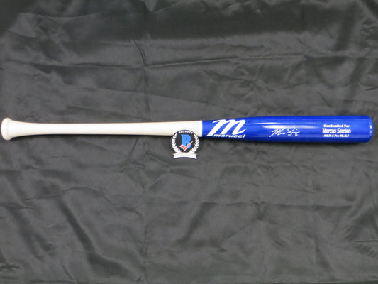 MARCUS SEMIEN TEXAS RANGERS SIGNED PLAYER GAME MODEL Marucci BAT BAS COA