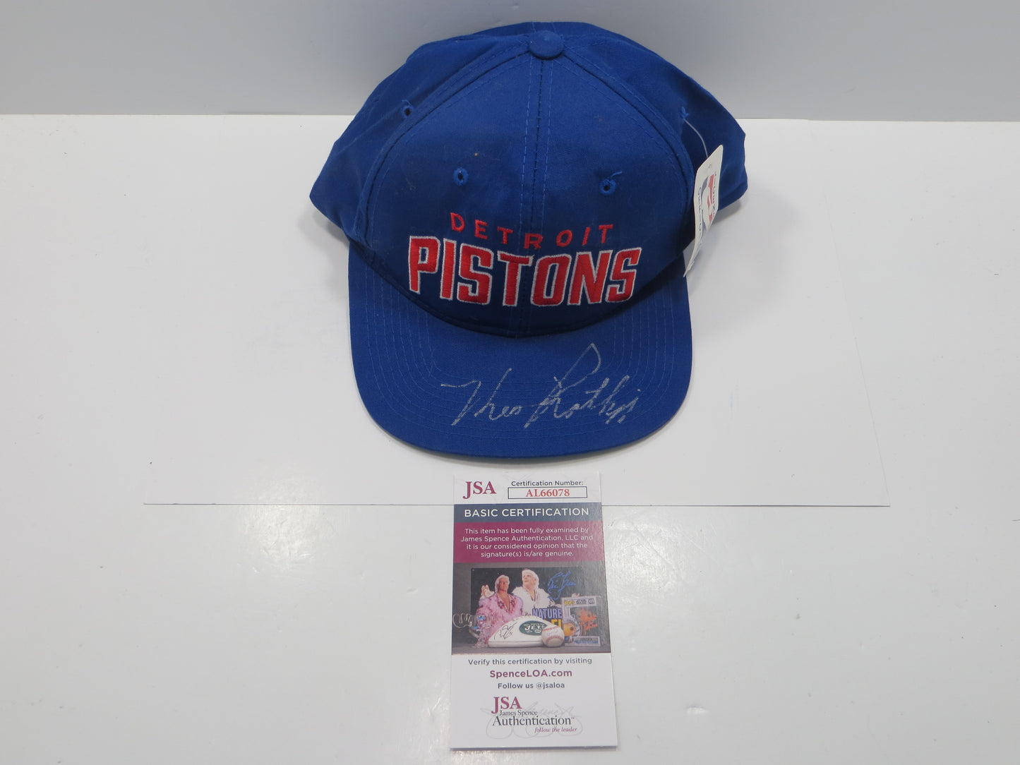 THEO RATLIFF SIGNED DETROIT PISTONS Starter HAT New w/TAGS JSA COA