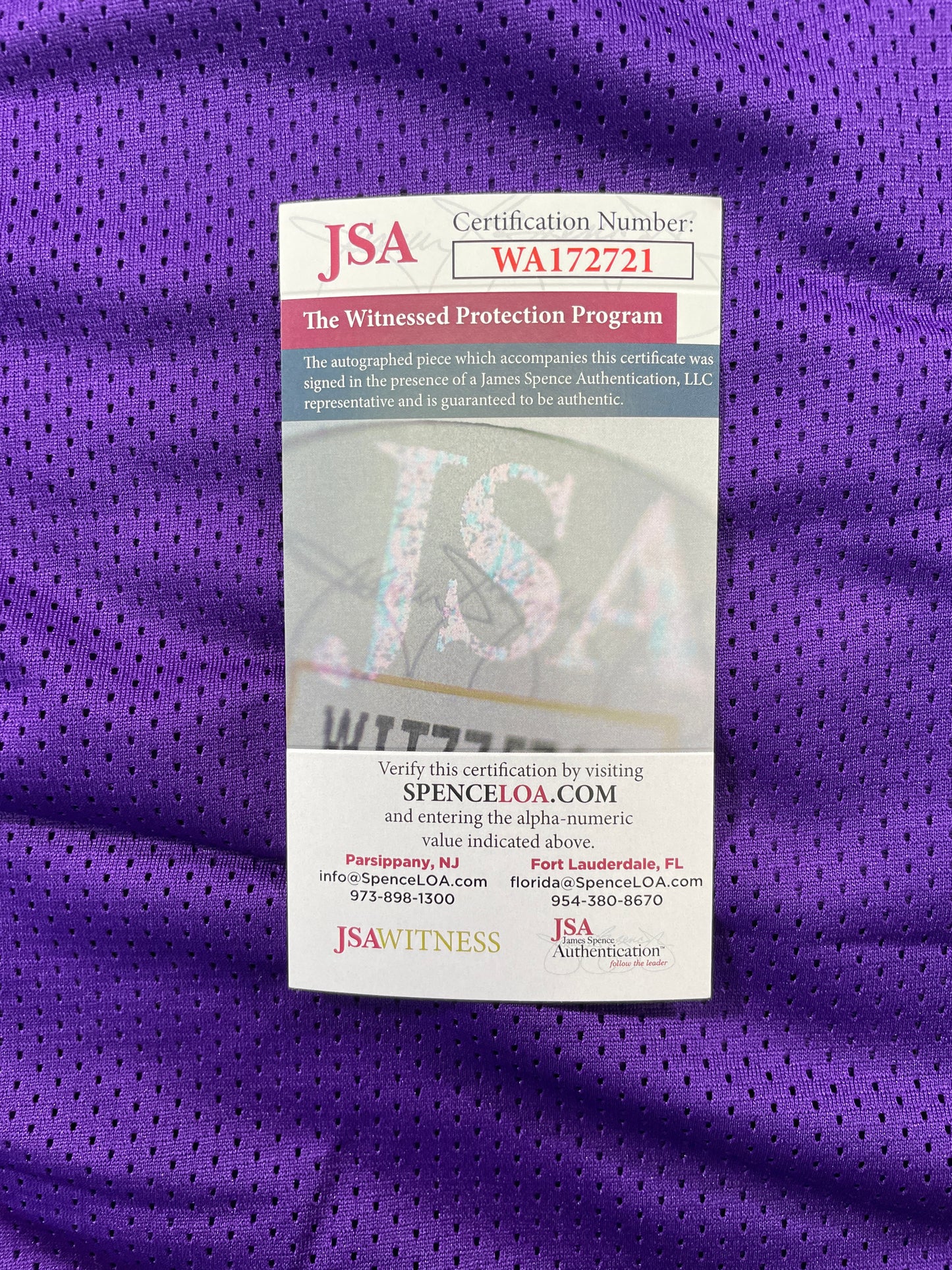 RICKY WILLIAMS BALTIMORE RAVENS SIGNED JERSEY TEXAS LONGHORNS JSA