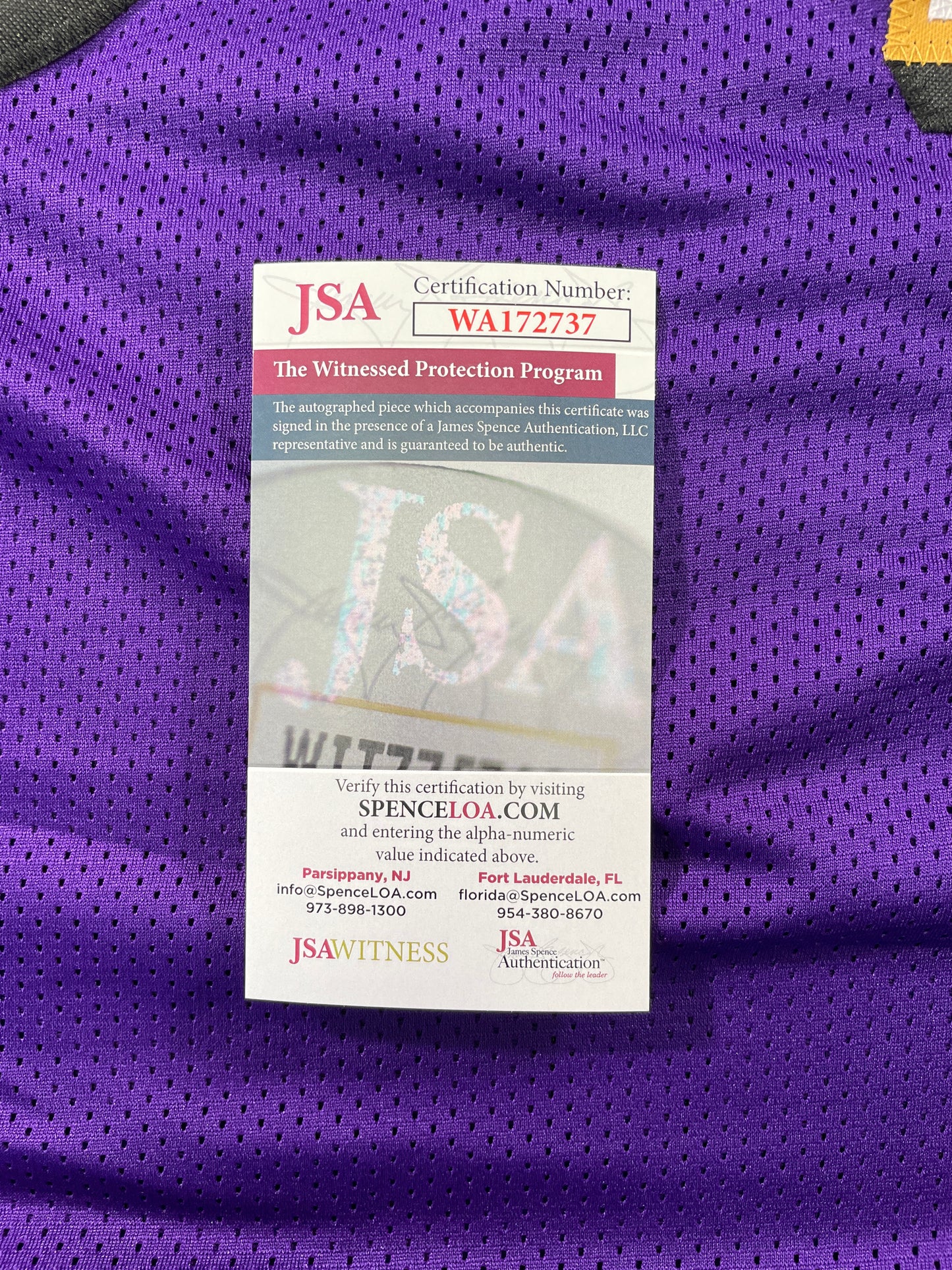 RICKY WILLIAMS BALTIMORE RAVENS SIGNED JERSEY TEXAS LONGHORNS JSA