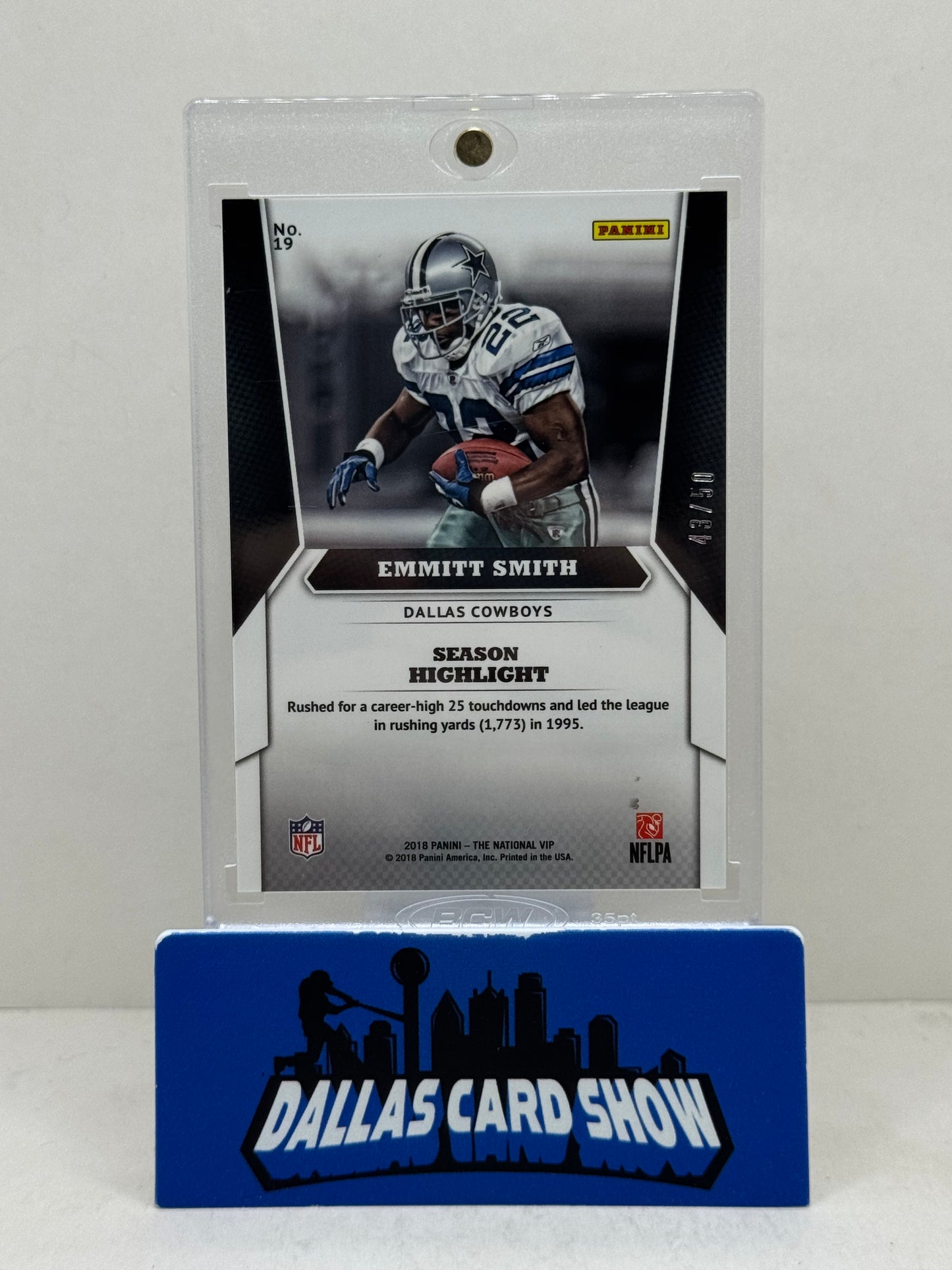 2018 Panini The National VIP #19 Emmitt Smith Cracked Ice /50