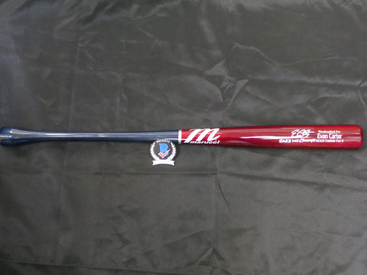 EVAN CARTER TEXAS RANGERS SIGNED MARUCCI PLAYER MODEL BAT w23WSChamps JSA