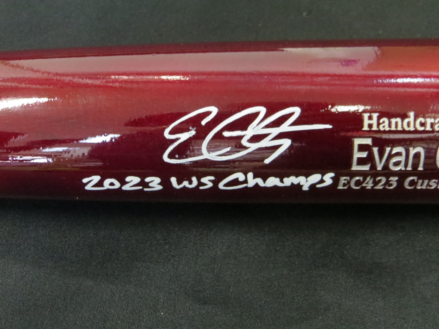 EVAN CARTER TEXAS RANGERS SIGNED MARUCCI PLAYER MODEL BAT w23WSChamps JSA