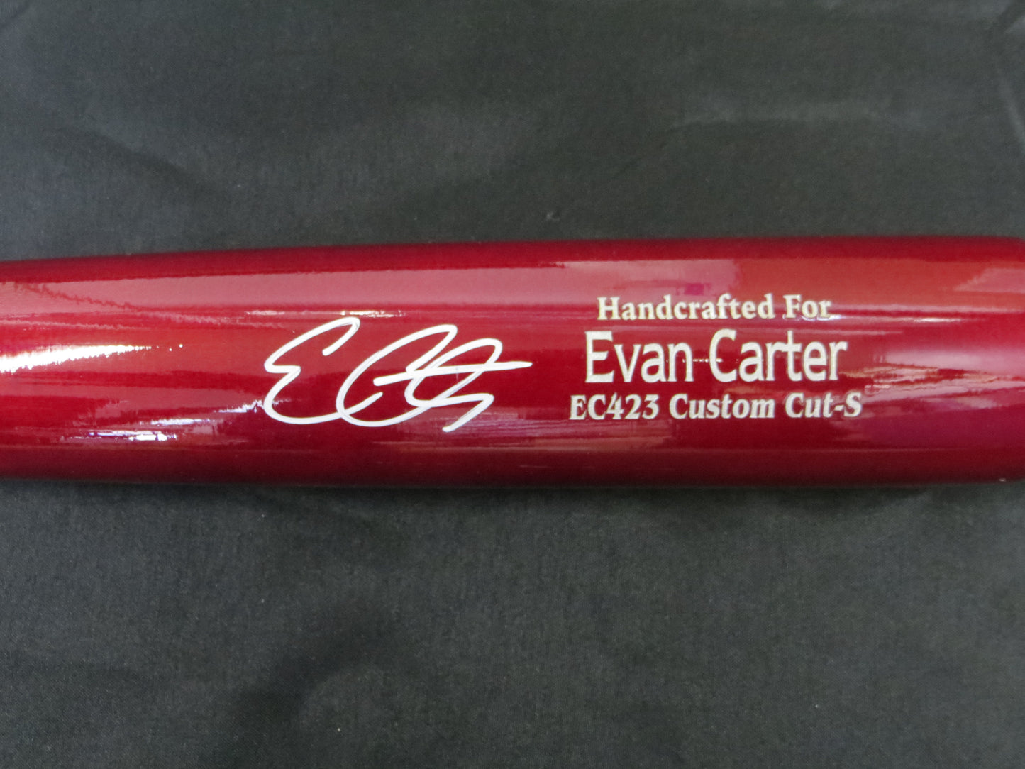EVAN CARTER TEXAS RANGERS SIGNED MARUCCI PLAYER MODEL BAT BAS COA