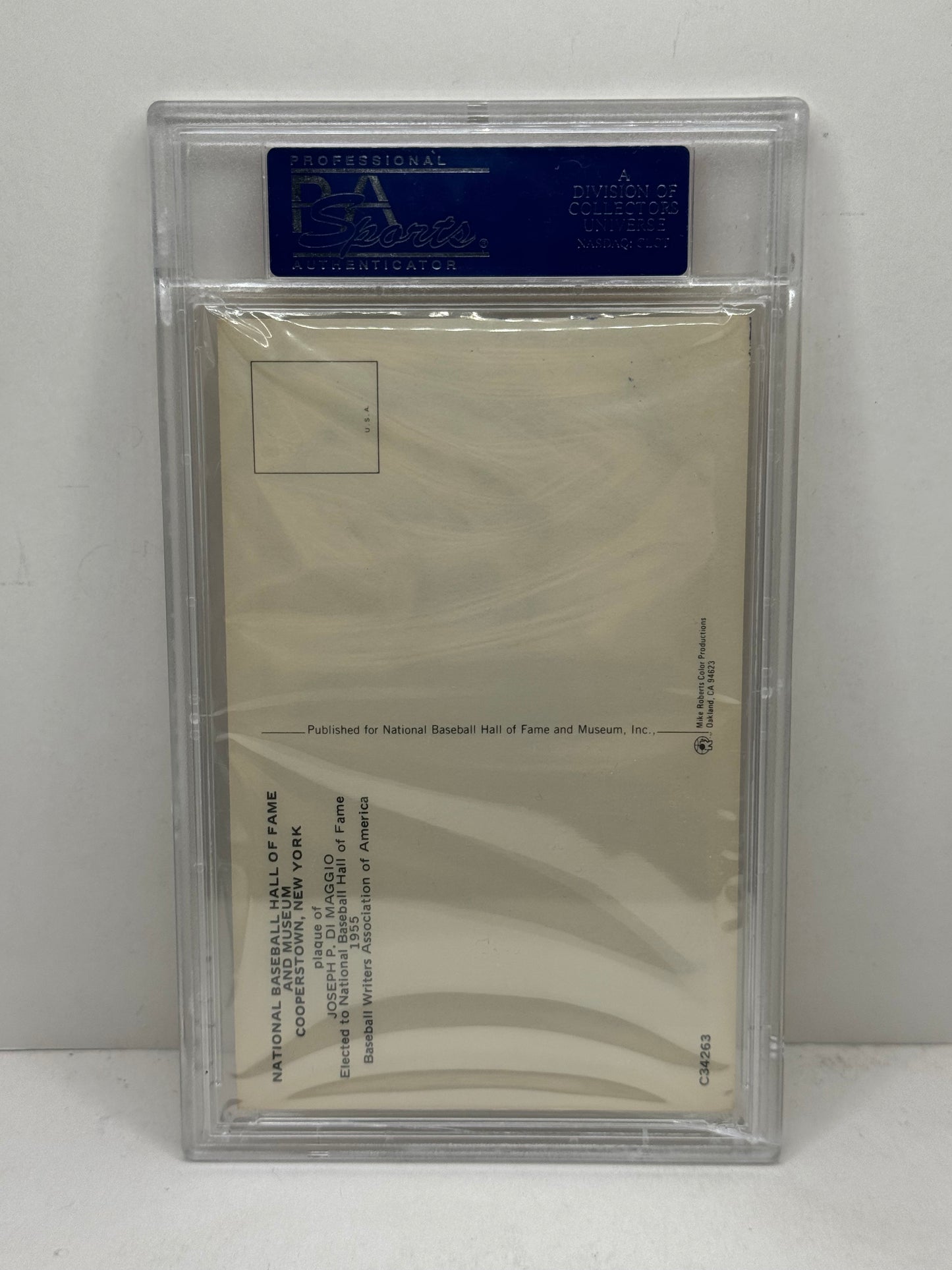1964 MLB HOF Plaque Signed by Joe DiMaggio PSA Authentic
