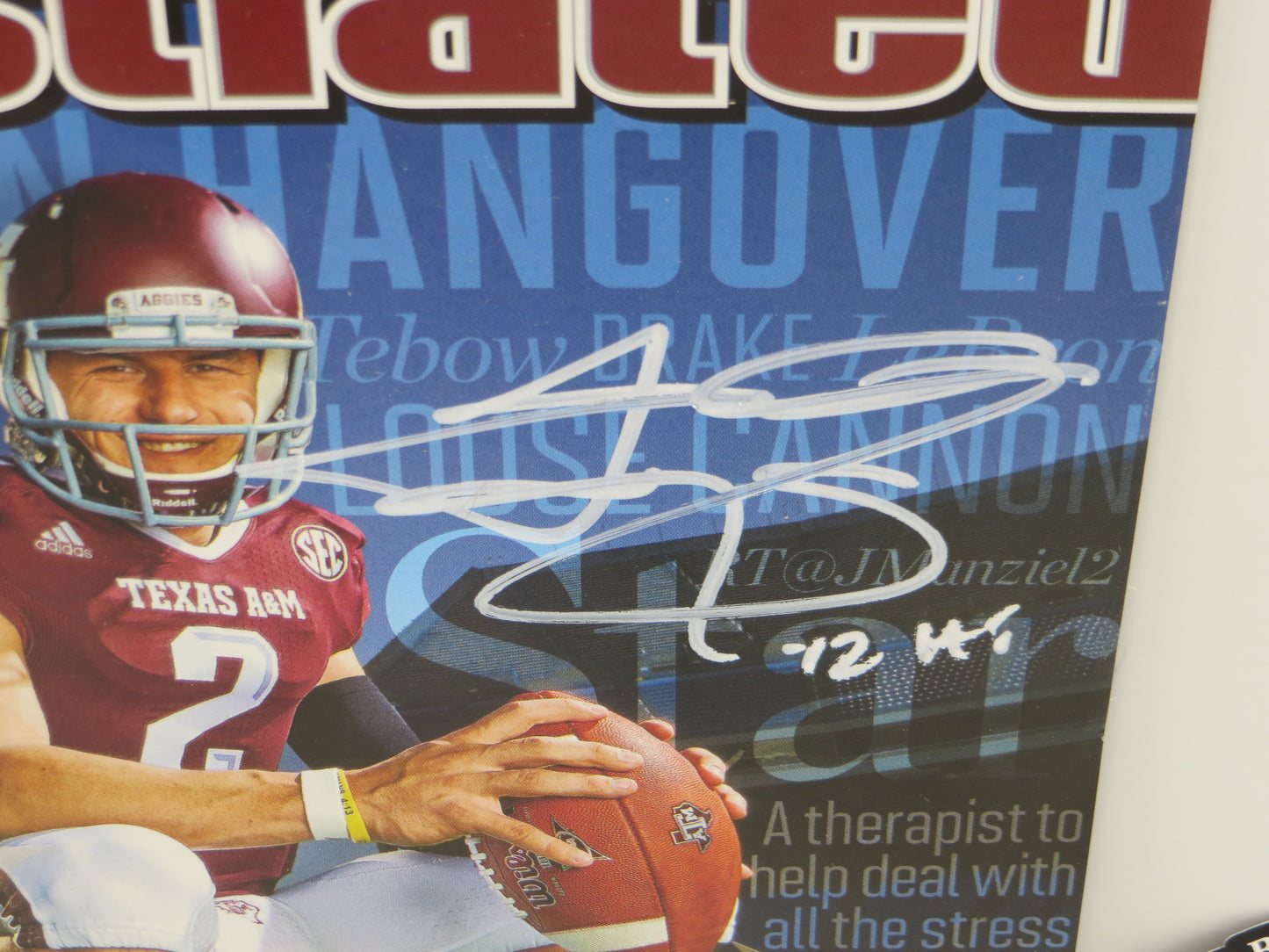 JOHNNY MANZIEL SIGNED TEXAS A&M Sports Illustrated Magazine 8/5/13 w/INSC No Label BAS