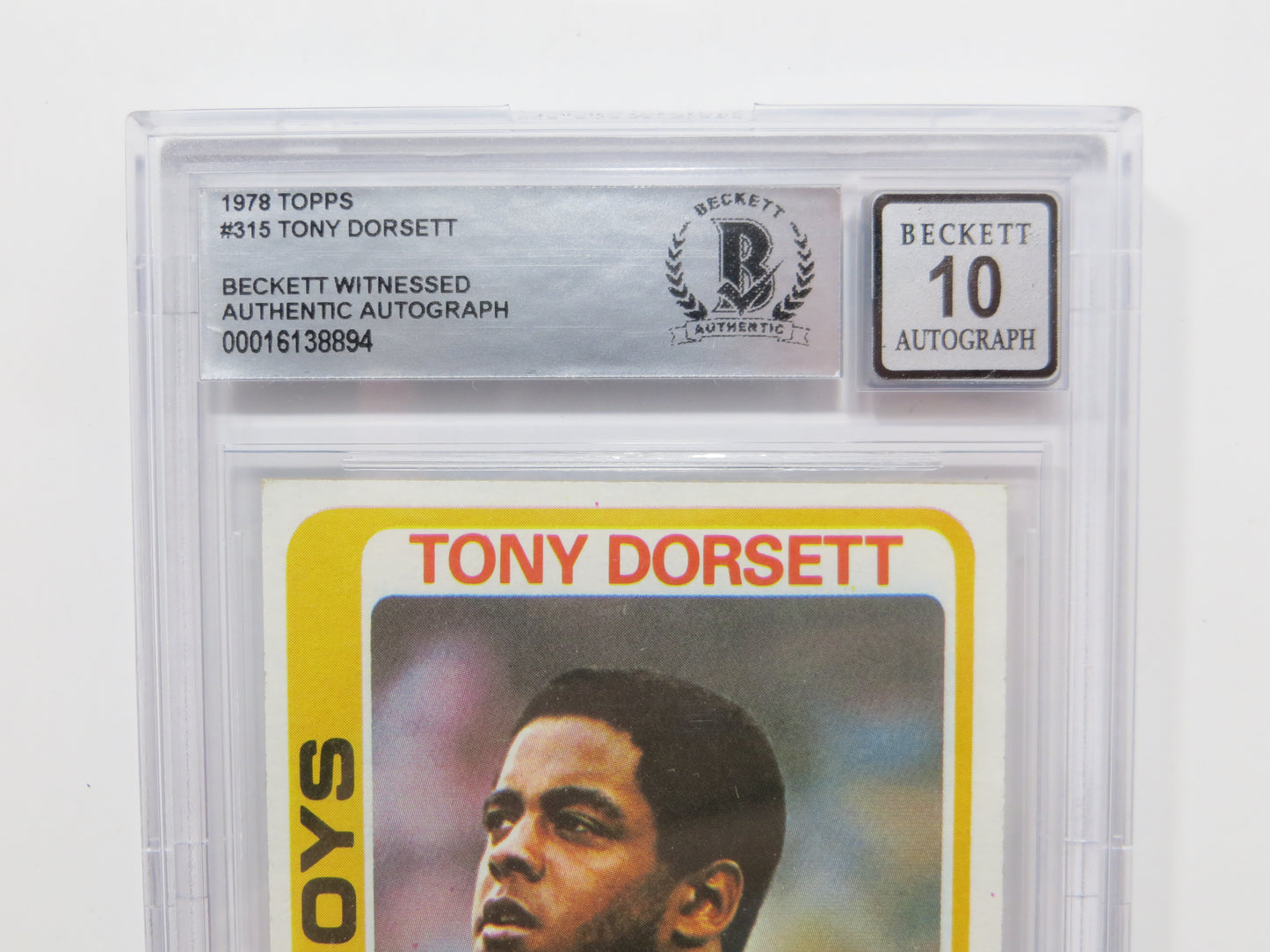 TONY DORSETT SIGNED 1978 Topps #315 ROOKIE CARD BGS Auto 10 Slab DALLAS COWBOYS