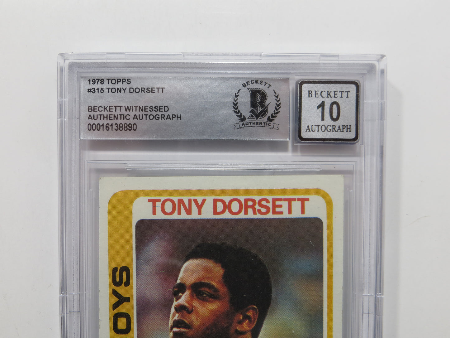 TONY DORSETT SIGNED 1978 Topps #315 ROOKIE CARD BGS Auto 10 Slab DALLAS COWBOYS