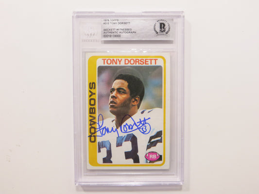TONY DORSETT SIGNED 1978 Topps #315 ROOKIE CARD BGS Slab DALLAS COWBOYS
