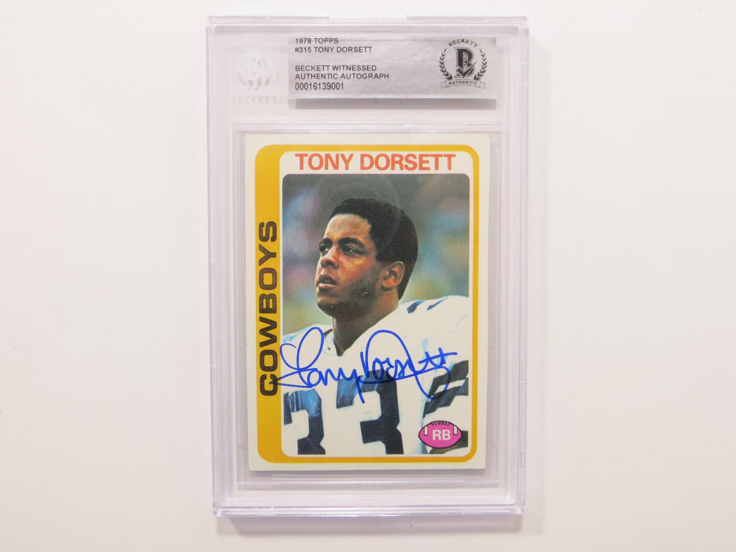 TONY DORSETT SIGNED 1978 Topps #315 ROOKIE CARD BGS Slab DALLAS COWBOYS