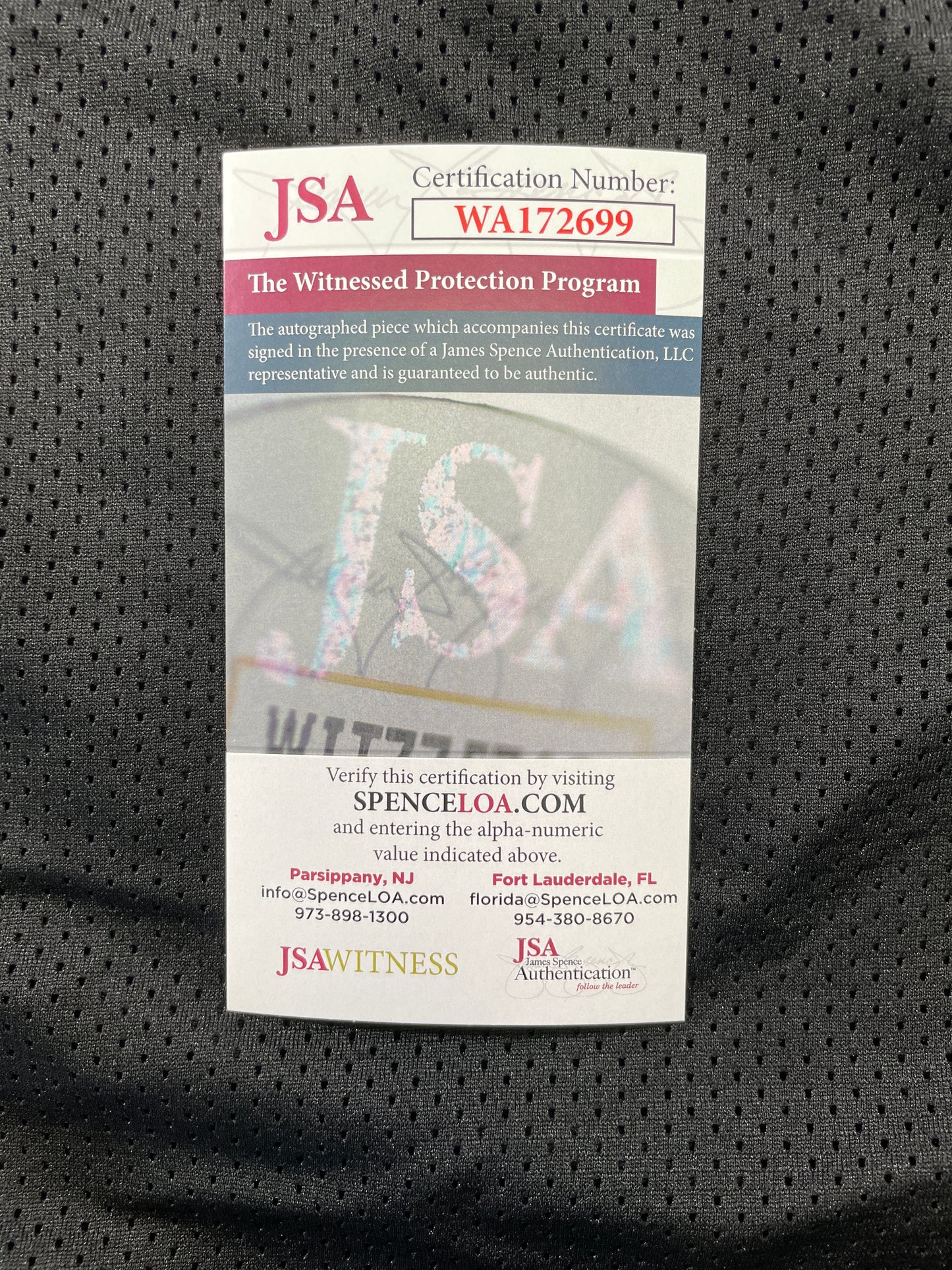 RICKY WILLIAMS VICE MIAMI DOLPHINS SIGNED JERSEY w/"Puff,Puff,Run" JSA