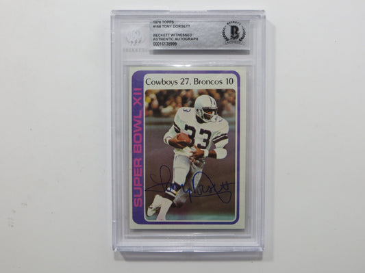TONY DORSETT SIGNED 1978 Topps #168 ROOKIE YEAR BGS Slab COWBOYS Auto 10