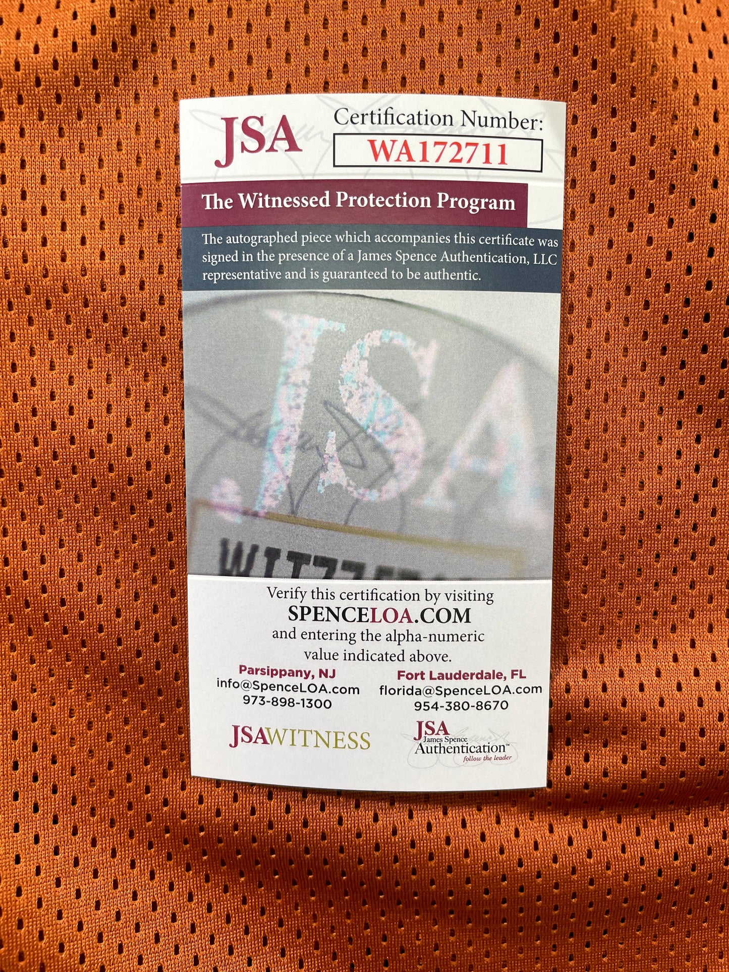 RICKY WILLIAMS TEXAS LONGHORNS SIGNED JERSEY w/"Grass over Turf" JSA
