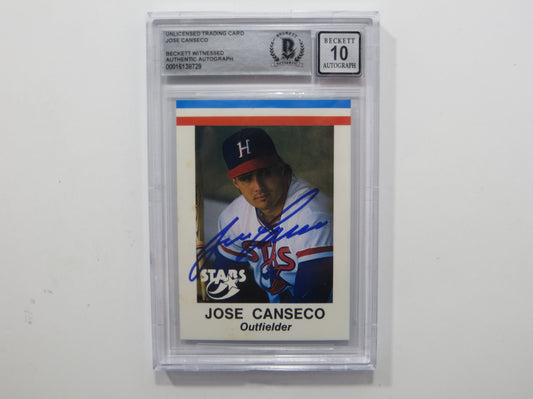 JOSE CANSECO SIGNED BGS BAS SLAB HUNTSVILLE STARS AAMER Sports CARD Auto 10