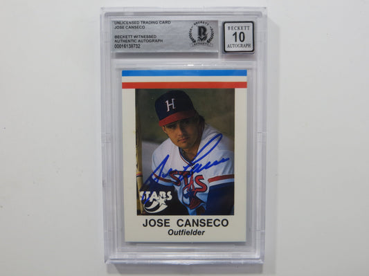 JOSE CANSECO SIGNED BGS BAS SLAB HUNTSVILLE STARS AAMER Sports CARD Auto 10