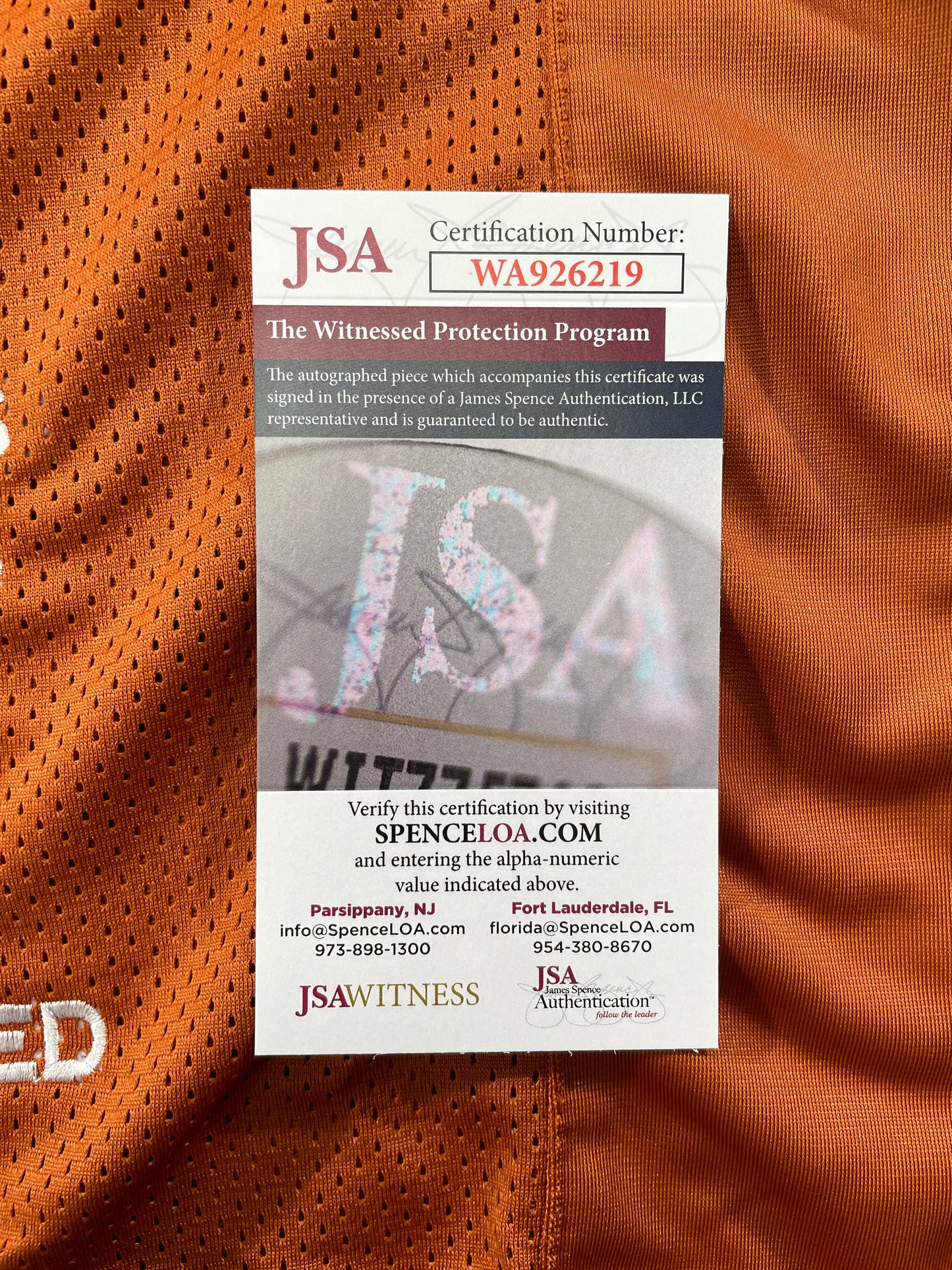 VINCE YOUNG TEXAS LONGHORNS SIGNED STAT JERSEY JSA COA