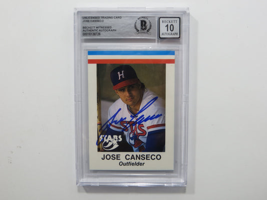 JOSE CANSECO SIGNED BGS BAS SLAB HUNTSVILLE STARS AAMER Sports CARD Auto 10