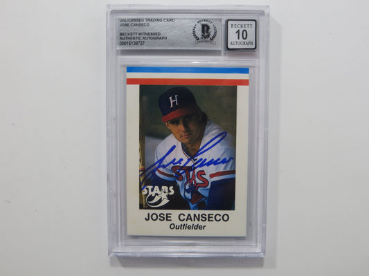 JOSE CANSECO SIGNED BGS BAS SLAB HUNTSVILLE STARS AAMER Sports CARD Auto 10