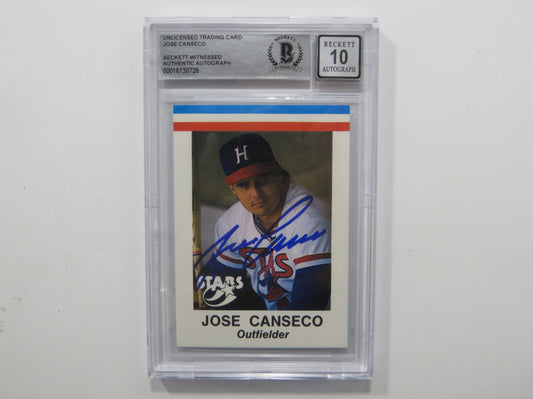 JOSE CANSECO SIGNED BGS BAS SLAB HUNTSVILLE STARS AAMER Sports CARD Auto 10