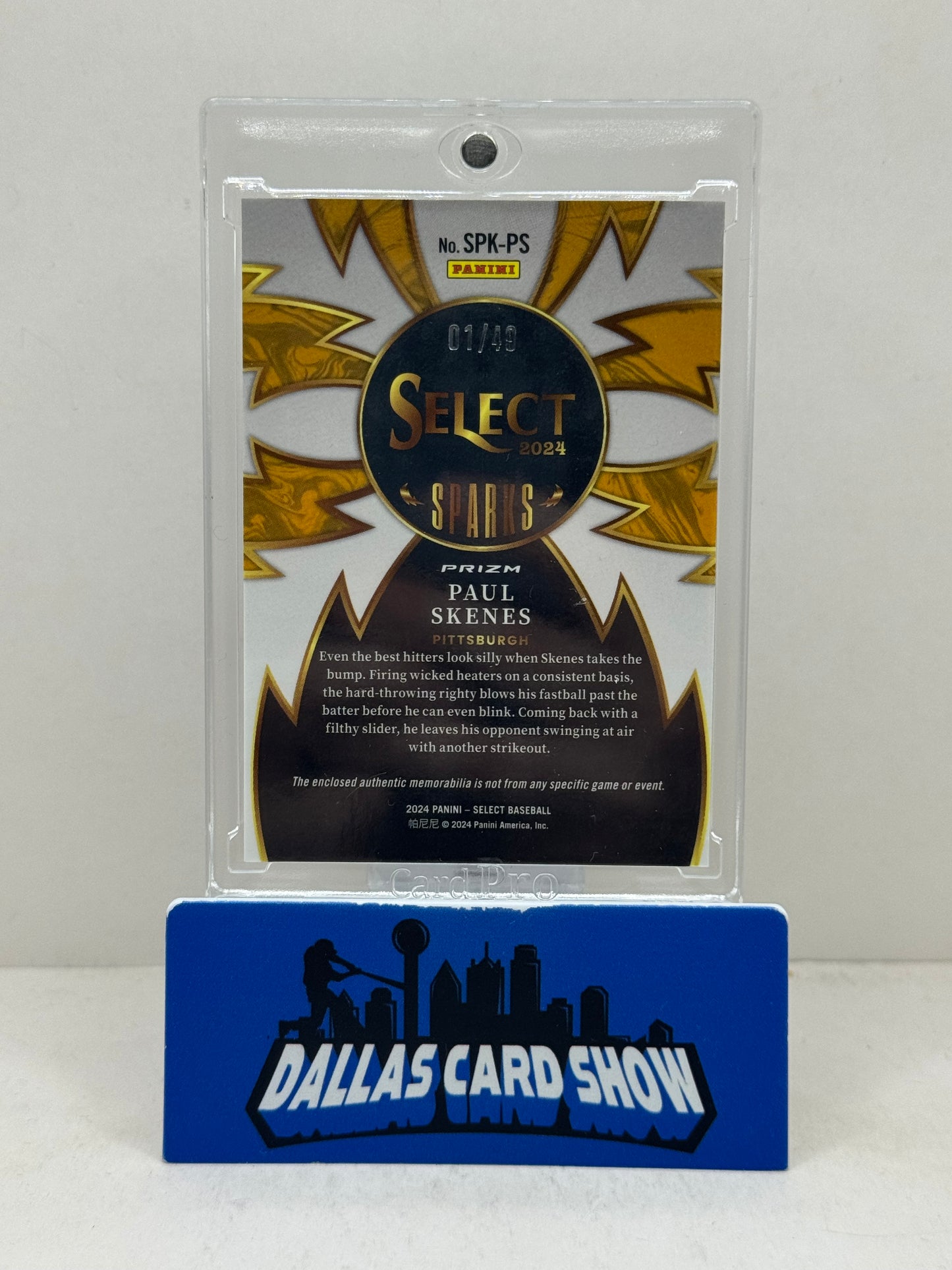 2024 Panini Select #SPK-PS Paul Skenes Sparks Relic /49