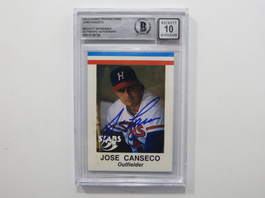 JOSE CANSECO SIGNED BGS BAS SLAB HUNTSVILLE STARS AAMER Sports CARD Auto 10
