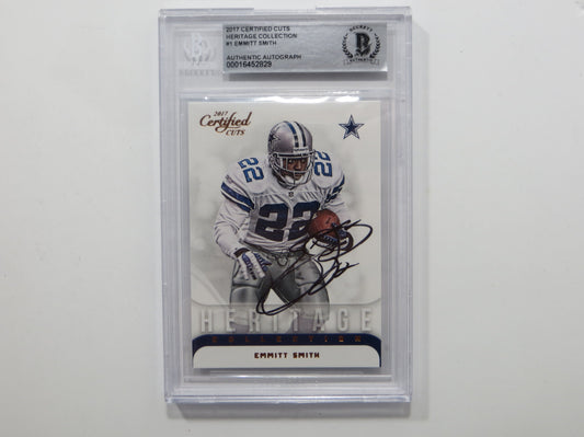 EMMITT SMITH SIGNED BGS BAS SLAB 2017 CERTIFIED CUTS HERITAGE #1 Cowboys