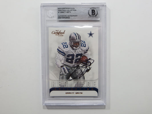 EMMITT SMITH SIGNED BGS BAS SLAB 2017 CERTIFIED CUTS HERITAGE #1 Cowboys