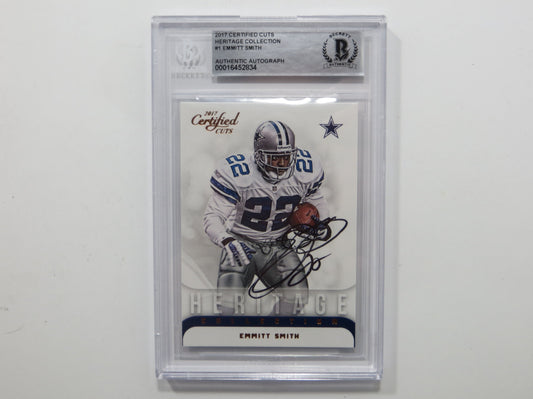 EMMITT SMITH SIGNED BGS BAS SLAB 2017 CERTIFIED CUTS HERITAGE #1 Cowboys