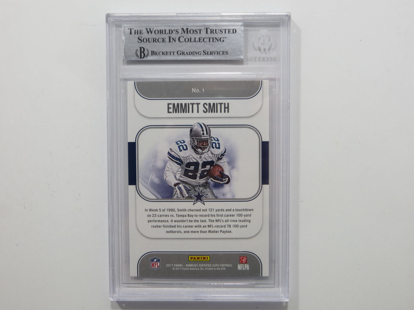 EMMITT SMITH SIGNED BGS BAS SLAB 2017 CERTIFIED CUTS HERITAGE #1 Cowboys