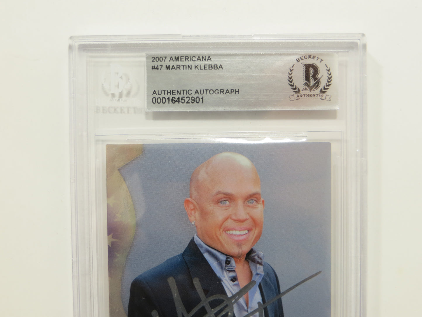 MARTIN KLEBBA SIGNED BGS BAS SLAB 2007 AMERICANA #47 Pirates of the Caribbean