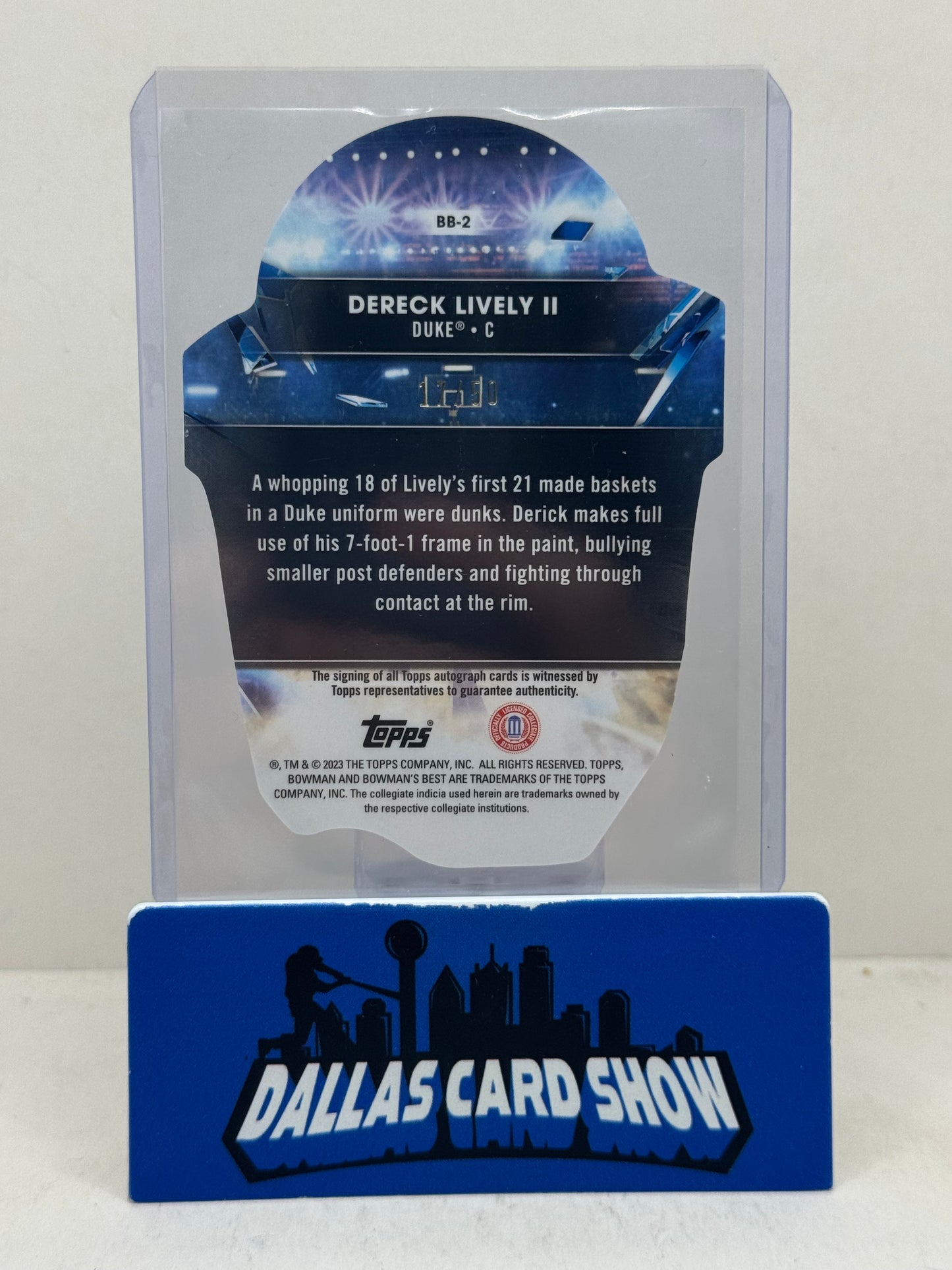 2023 Bowman U #BB-2 Dereck Lively Rookie Autograph /50