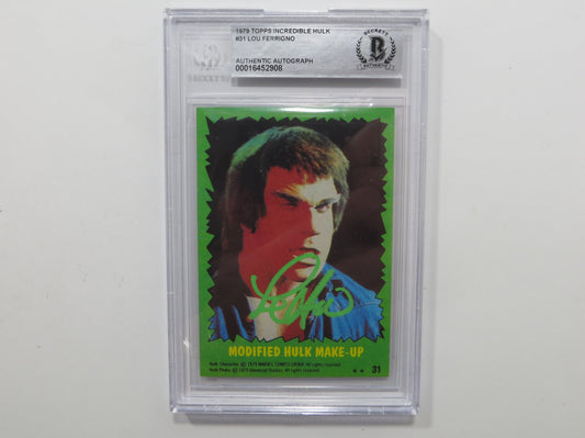 LOU FERRIGNO SIGNED 1979 TOPPS INCREDIBLE HULK #31 BGS SLAB