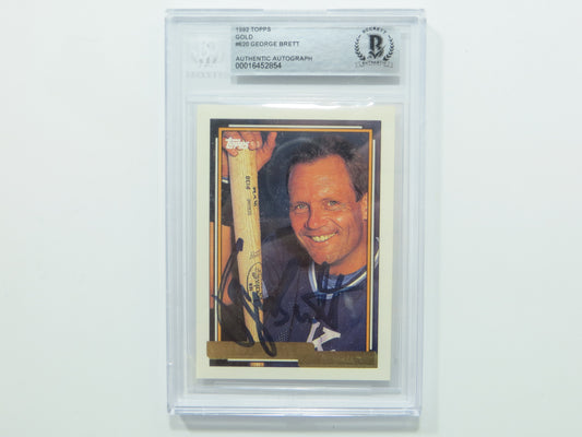GEORGE BRETT SIGNED BGS BAS Slab 1992 TOPPS GOLD #620 Kansas City Royals