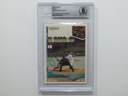 GEORGE BRETT SIGNED BGS BAS Slab 1994 TOPPS GOLD #180 Kansas City Royals