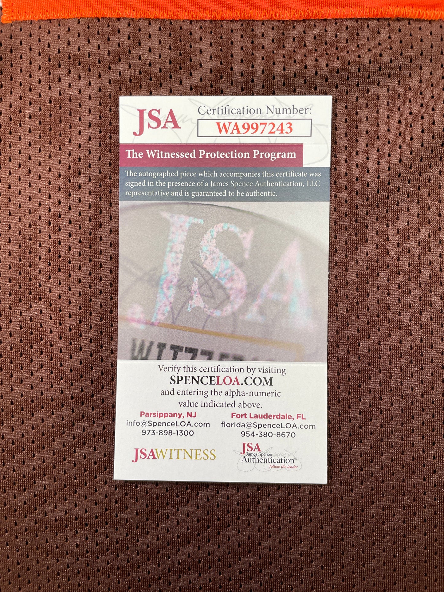 JOHNNY MANZIEL CLEVELAND BROWN SIGNED BROWN JERSEY w/Cleveland Sucks JSA