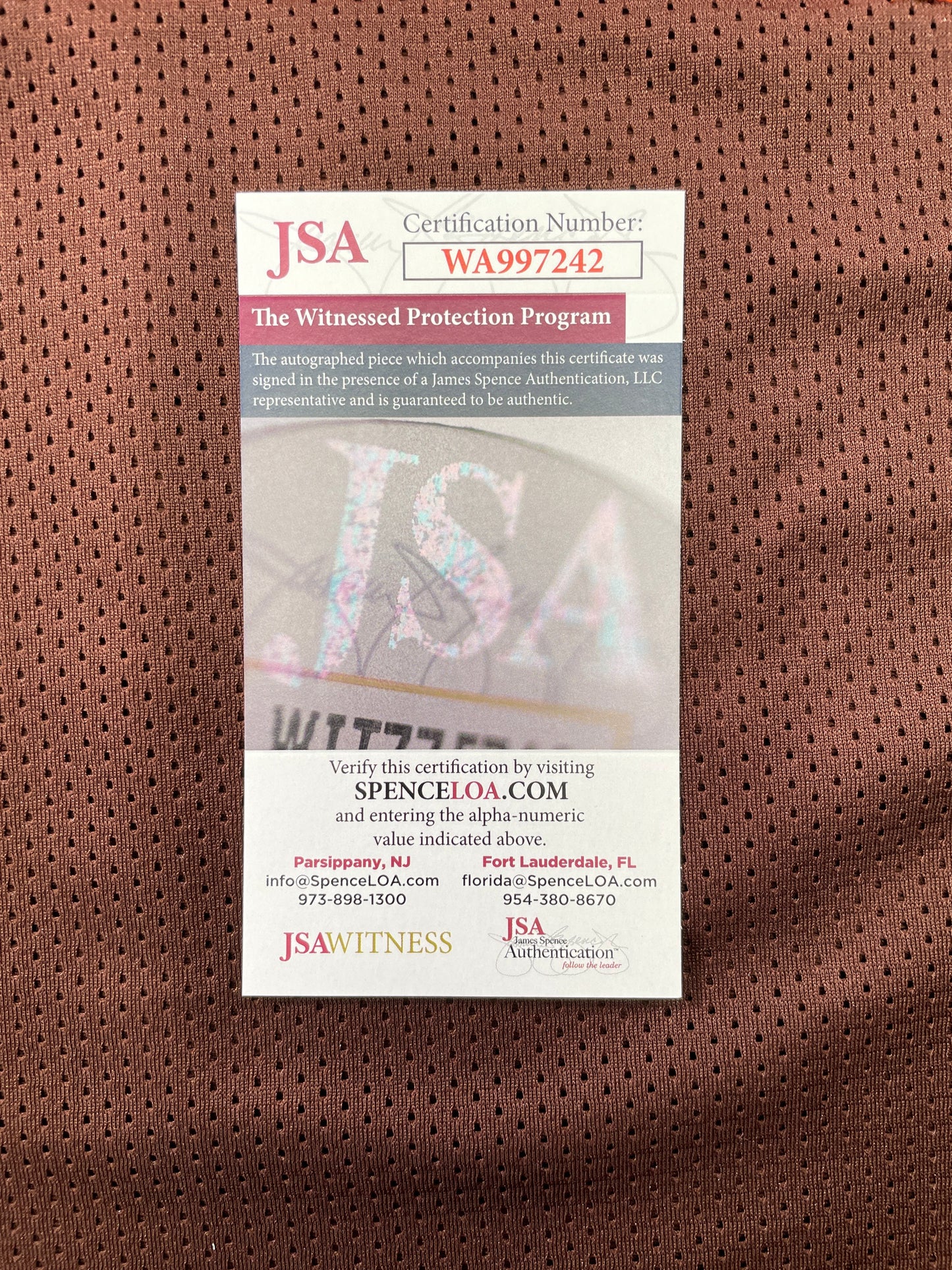 JOHNNY MANZIEL CLEVELAND BROWN SIGNED BROWN JERSEY w/Cleveland Sucks JSA